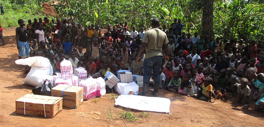 School Materals being supplied to Children